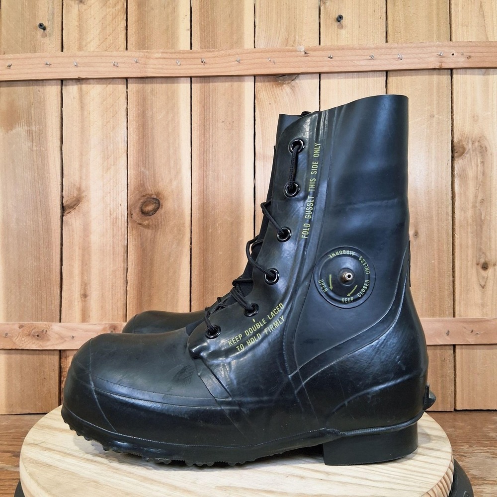 Vintage Bata US Military Mickey Mouse Rubber Boots Mens 8N Black Cold Weather